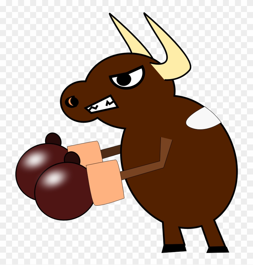 Clipart - Fighting Cow - Cow With Boxing Gloves #53653
