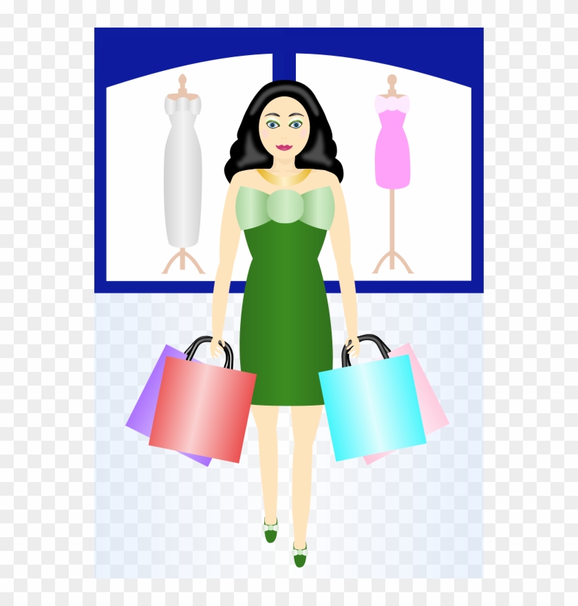 Shopping Mall Clipart No Copyright - رسم كرتون امرأة تتسوق #53857