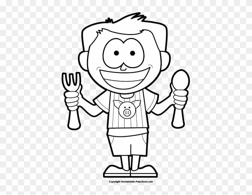 Hungry Kid Clipart - Hungry Black And White #53860