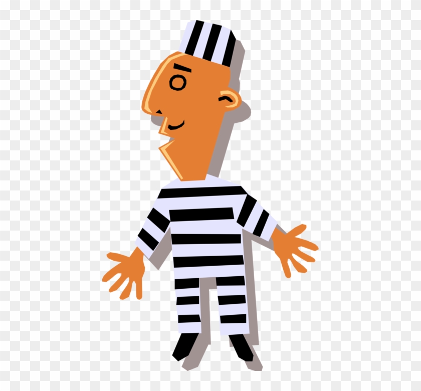 Vector Illustration Of Incarcerated Prisoner In Prison - Prisoners Clipart #53955