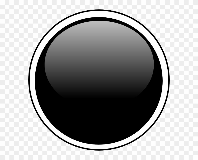 Glossy Black Circle Button Svg Clip Arts 600 X 600 - Black Round Button Png #54273