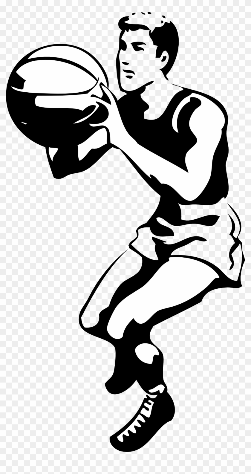 Black And White Basketball Clipart - Basketball Player Clip Art #54403