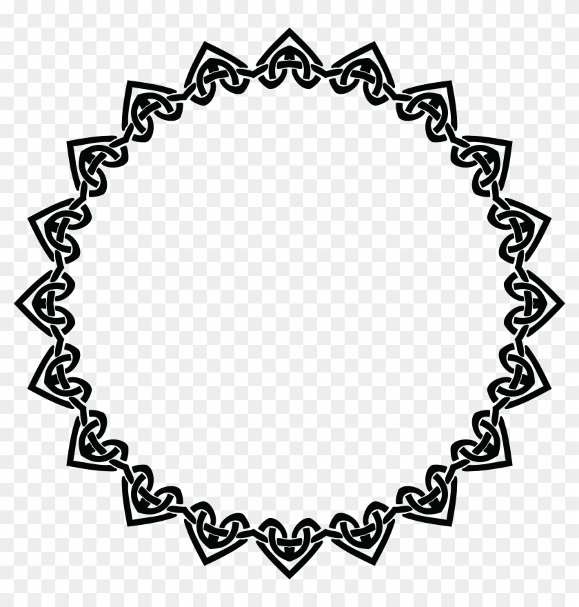 Free Clipart Of A Celtic Round Frame Border Design - Rhythmic Gymnastics Silhouettes #54475