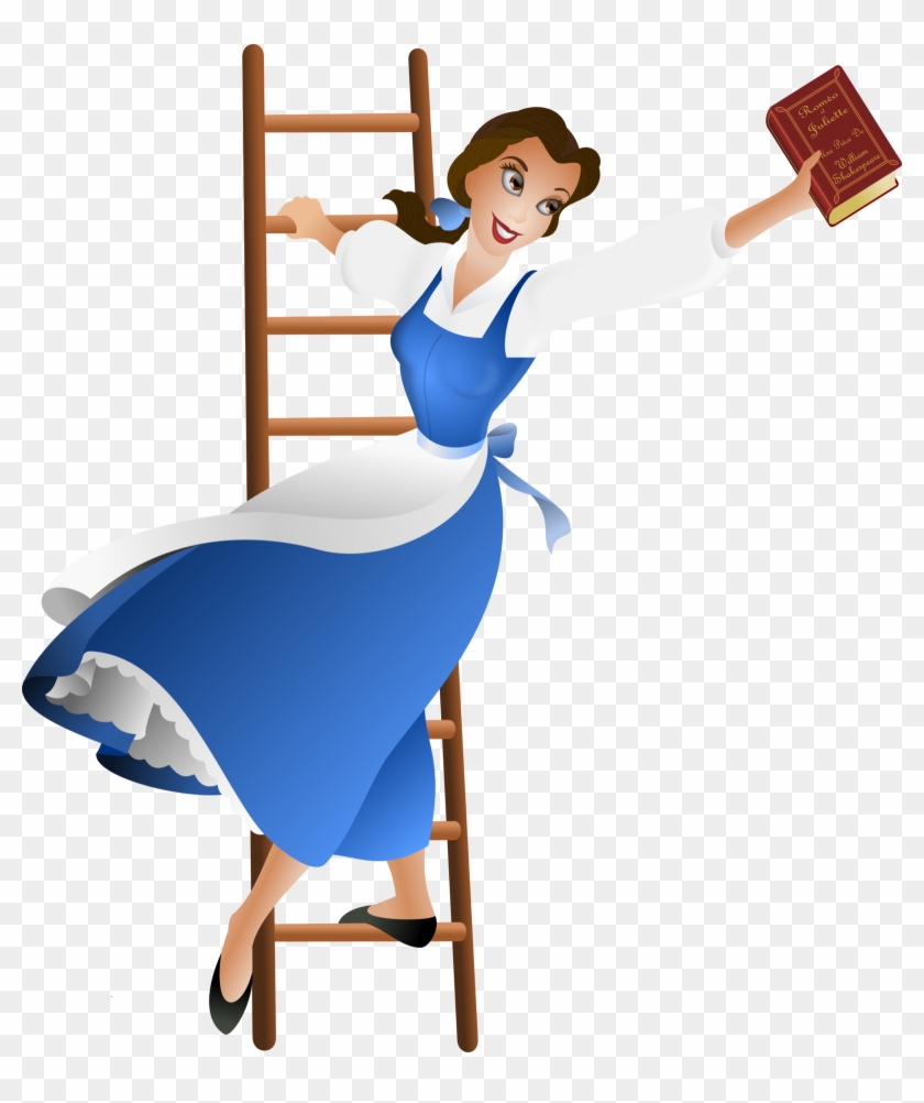 Blue Dress Clipart Belle Beauty And The Beast Belle With Book Free Transparent Png Clipart Images Download