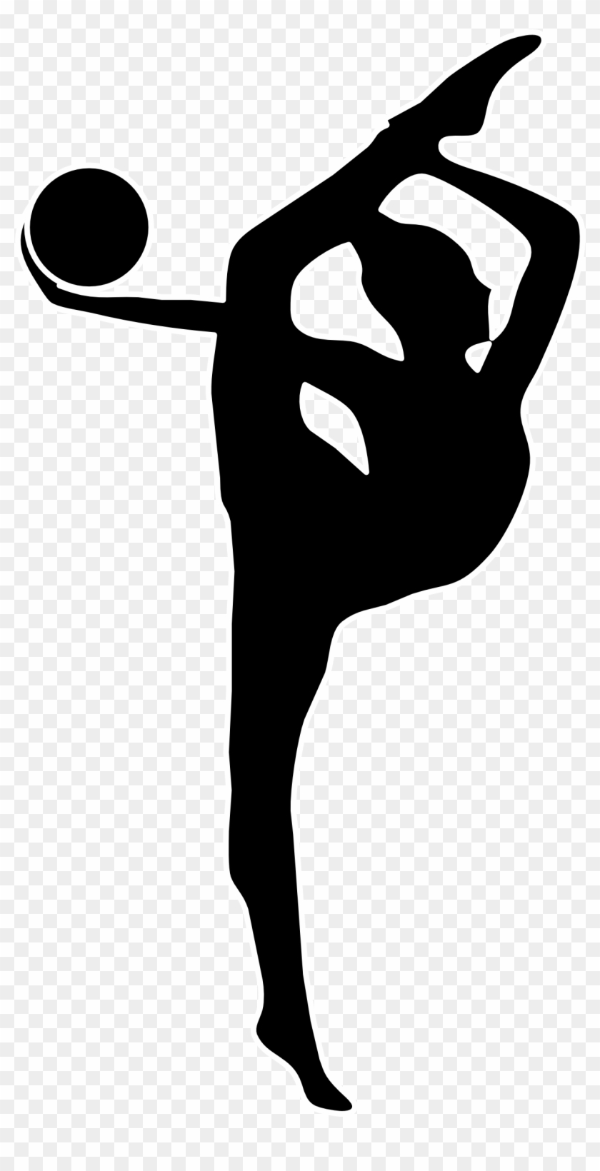 Gymnastics Clipart Silhouette Vault - Rhythmic Gymnast Silhouette #54738