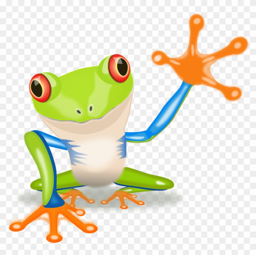 Waving Frog Clip Art At Clipart Library - Red Eyed Tree Frog Clipart #54848