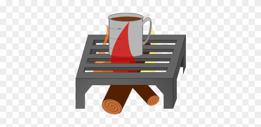 Free Coffee Cup Over Fire Grate - Png Izgara Vektörel #54942