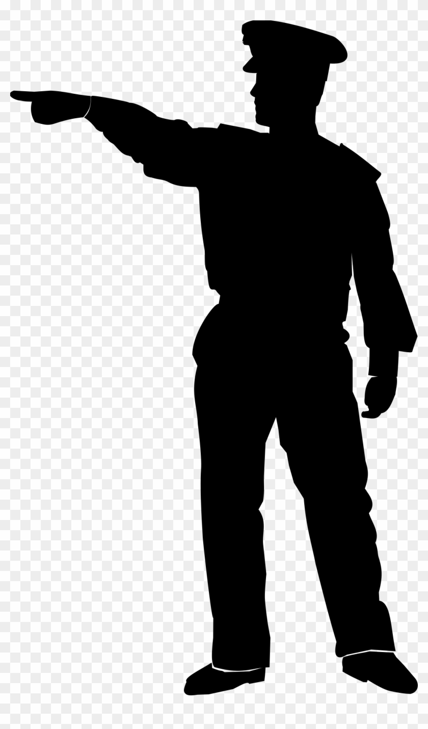 Police Officer Silhouette Clipart - Person Pointing Clipart #55472