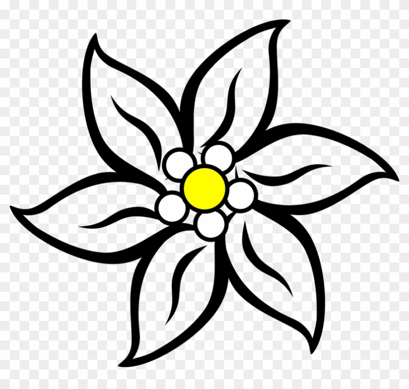 Pflanzen Clipart Schwarz Weiß - Flower Clip Art Black And White #55534