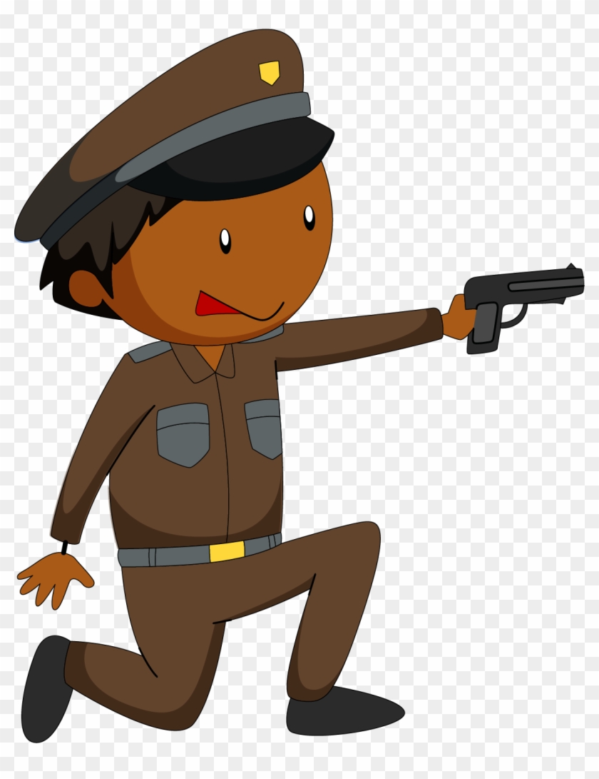 Police Officer Royalty-free Clip Art - Police With Gun Clipart #55606