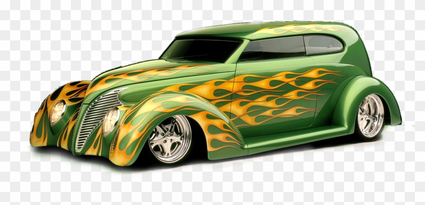 Png Car - Green Flames On Hot Rods #55609