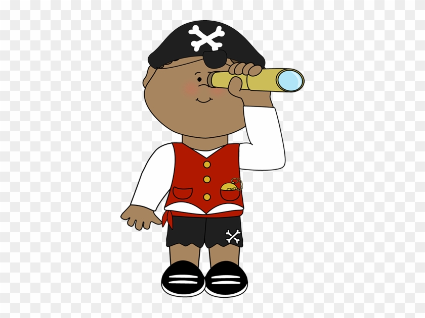 Pirate Looking Out Of Telescope - Pirate Looking Through Telescope #55675