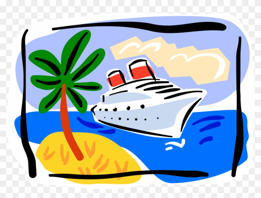 Vector Illustration Of Cruise Ship Or Cruise Liner - Cruise Clipart #55900