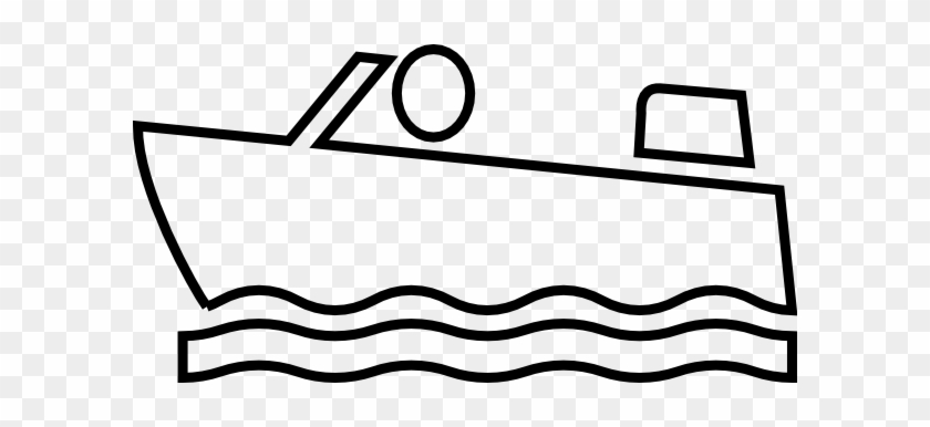 Motorboat-outline Clip Art - Cartoon Outline Of Boat #55906