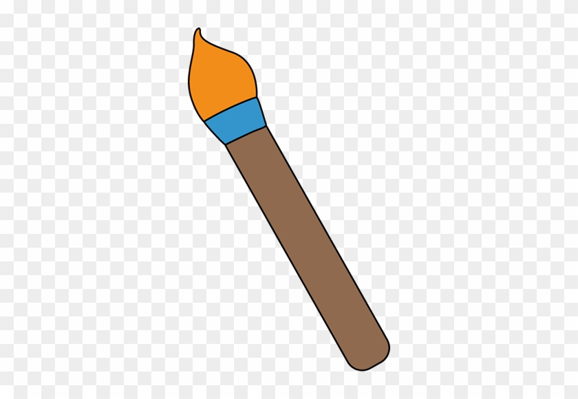 Orange Art Paint Brush - Cute Paint Brush Clipart #55951