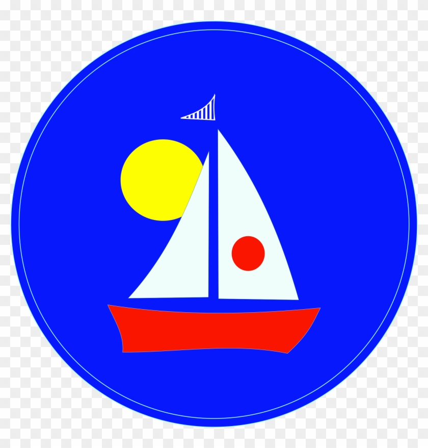 Free Sailboat Clip Art - Sun And Sailboat Large Tote Bag, Adult Unisex, Natural, #55982