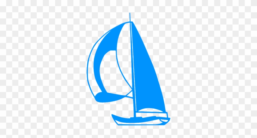 Sailboat Silhouette Clipart - Blue Boat Silhouette Png #56005