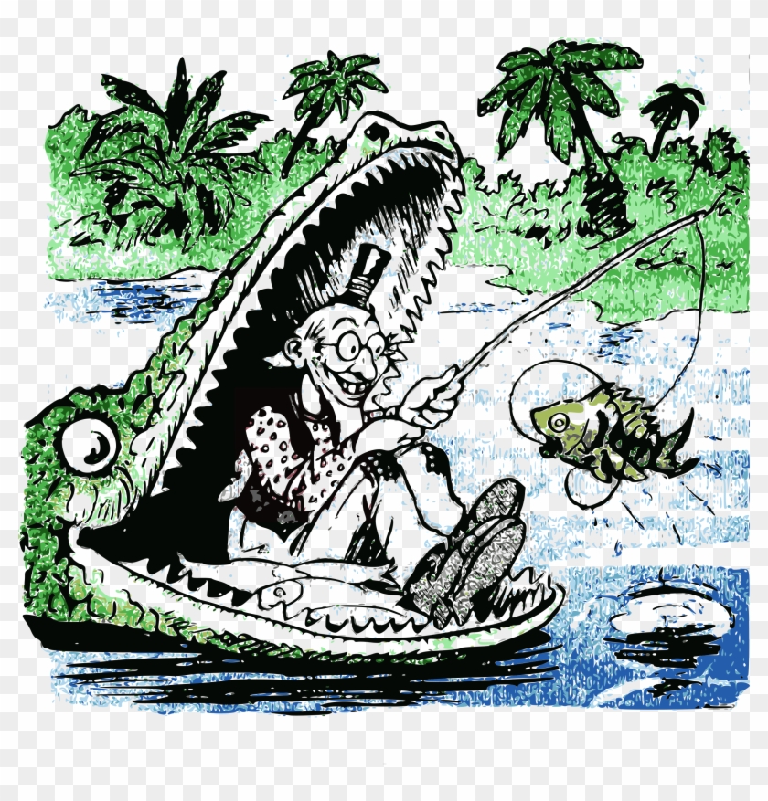 Fishing In The Gator's Mouth By J4p4n - Never A Dull Moment Wall Calendar #56021