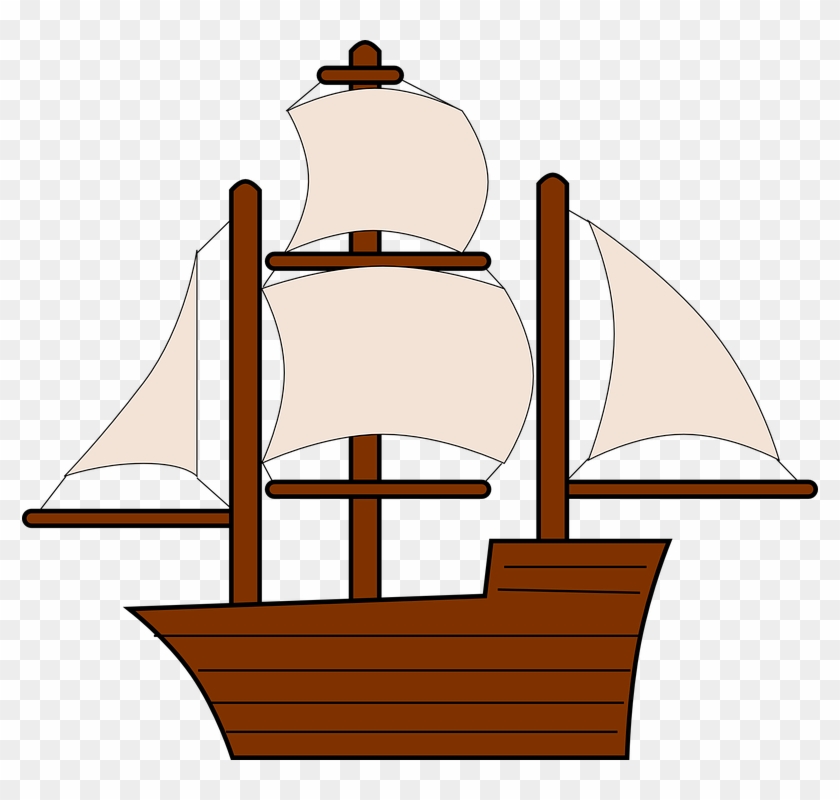 Sailing Ship Boat Sail Pirate Transportation - Sailing Ship Clipart #56049