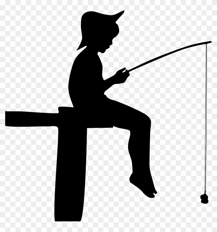 Boy Fishing Clipart - Boy Fishing Silhouette - Free Transparent PNG Clipart  Images Download