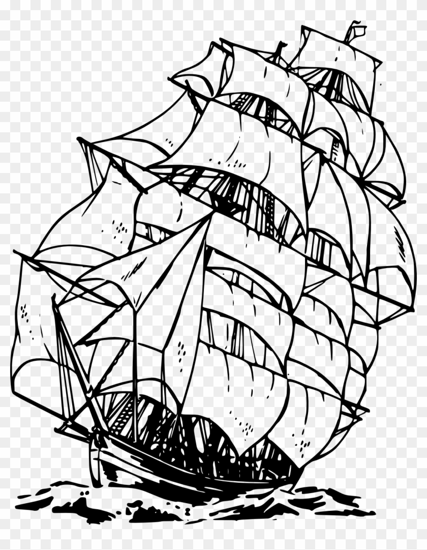 Pirate Ship Clipart Black And White Clipart Panda Free - Clipper Ship Clip Art #56176