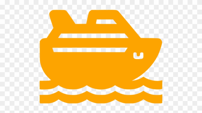 Orange Cruise Ship Icon - Crucero Png #56193