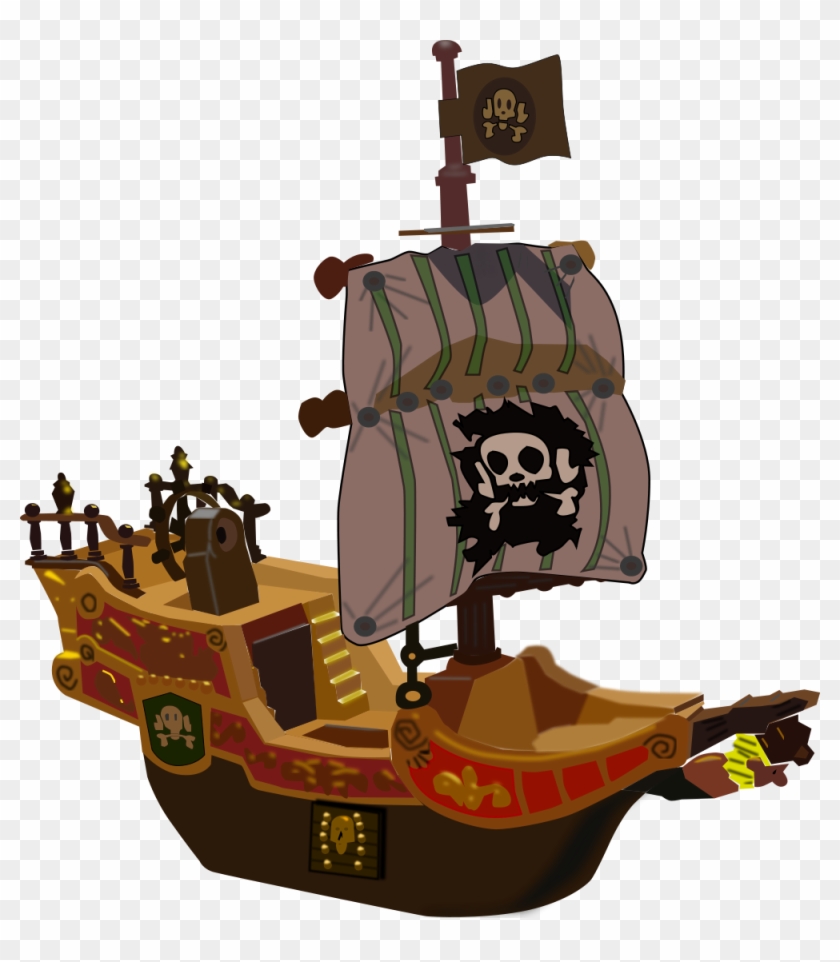 Pirate Ship Clipart, Vector Clip Art Online, Royalty - Cartoon Pirate Ship #56390