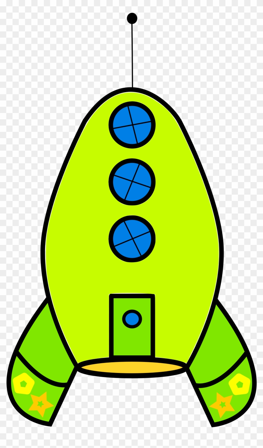 Free Simple Lime Green Rocketship Clip Art - Rocketship Clip Art #56483