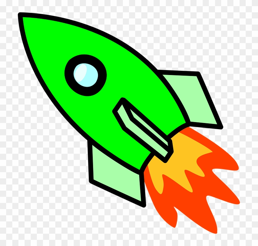 Spaceship Clipart Rocket Fire - Rocket Ship Cut Out #56571