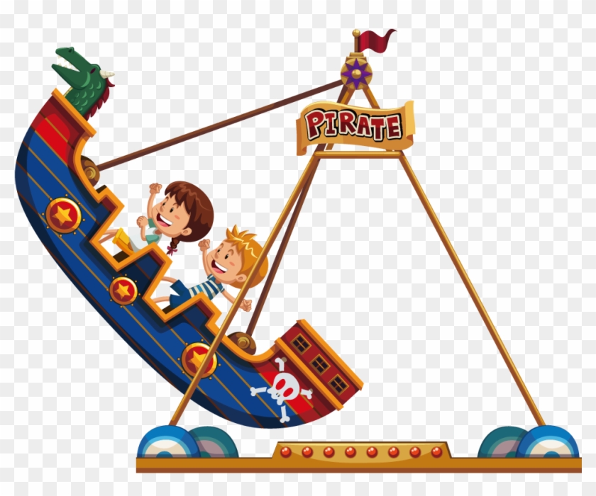 Pirate Ship Amusement Park Clip Art - Barco Pirata Juego #56883