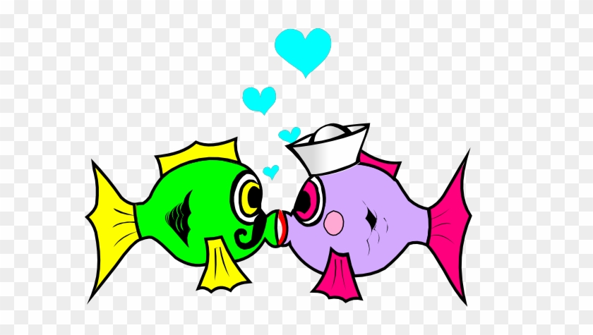 Sailor Kiss Fish 2 Clip Art At Clker - Kissing Fish Clipart #57010