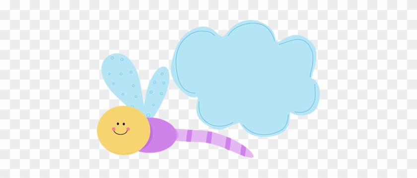 Purple Dragonfly And Cloud - Clip Art #57030