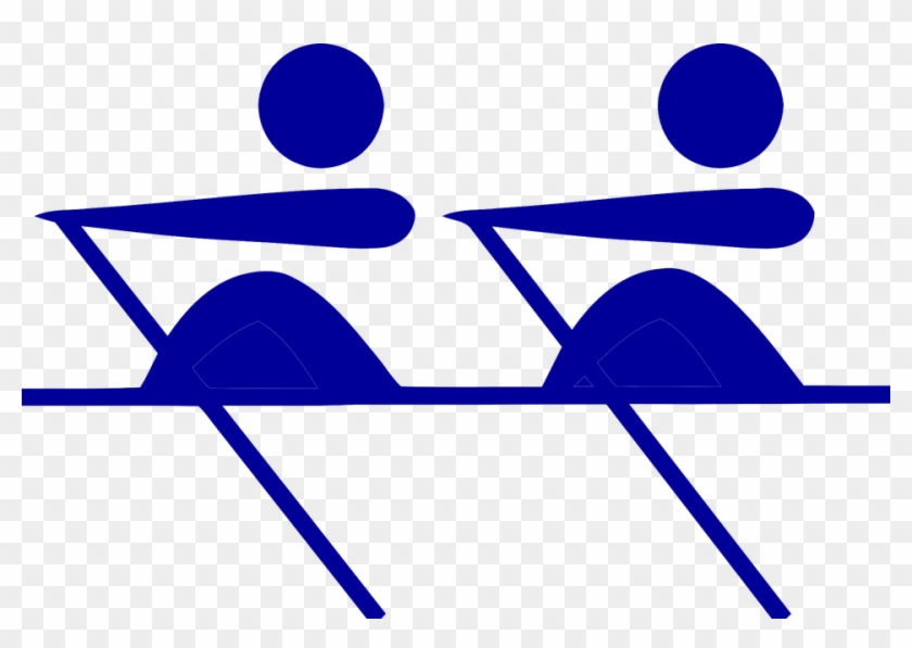 Rowers Symbol Isolated Rowing Sport Boat Water - Rowing Clipart #57176