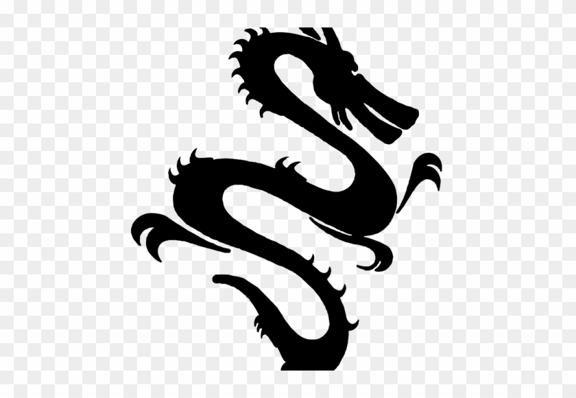 6997 Chinese Dragon Silhouette Clip Art Public Domain - Chinese Dragon Clipart Black And White #57435