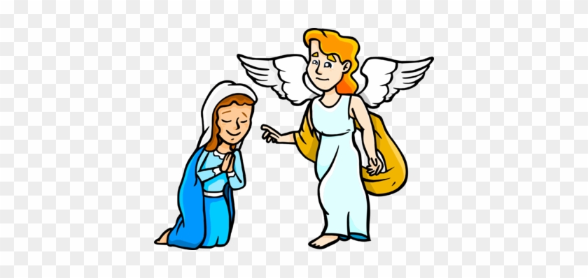 Mary In Bible Clip Art - Angel Gabriel And Mary Cartoon #57833