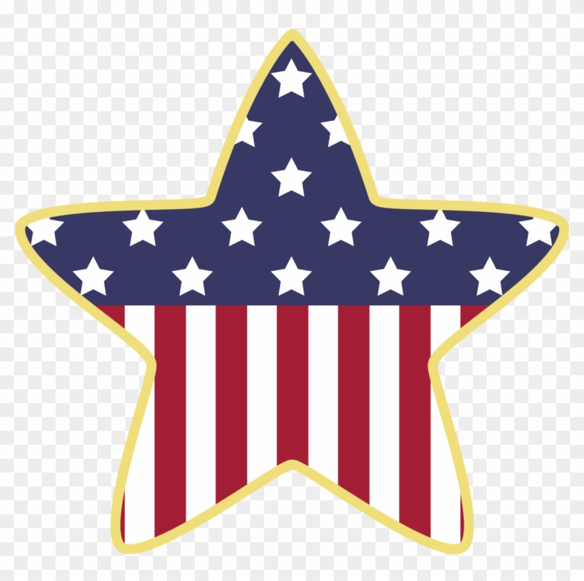 July Fireworks Clip Art Stars - American Flag Clip Art Star #57854