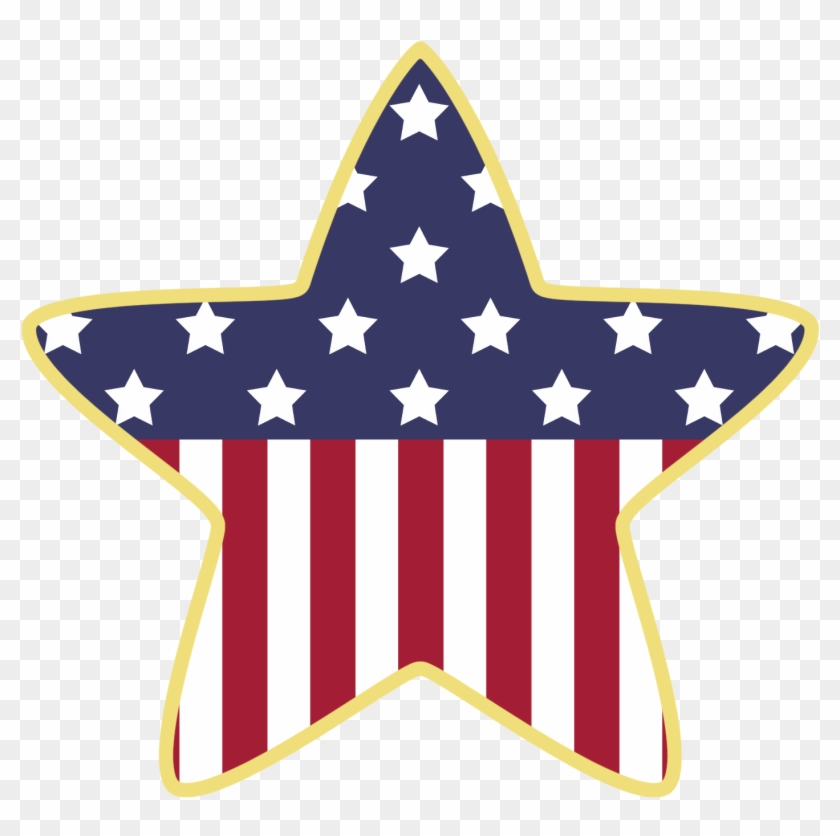 July Fireworks Clip Art Stars - American Flag Clip Art Star #57854