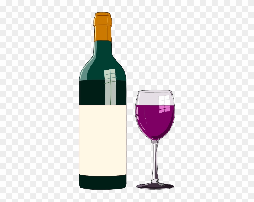 Wine Glass Wine Bottle And Glass Vector Clip Art - Wine Bottle Clip Art #57939