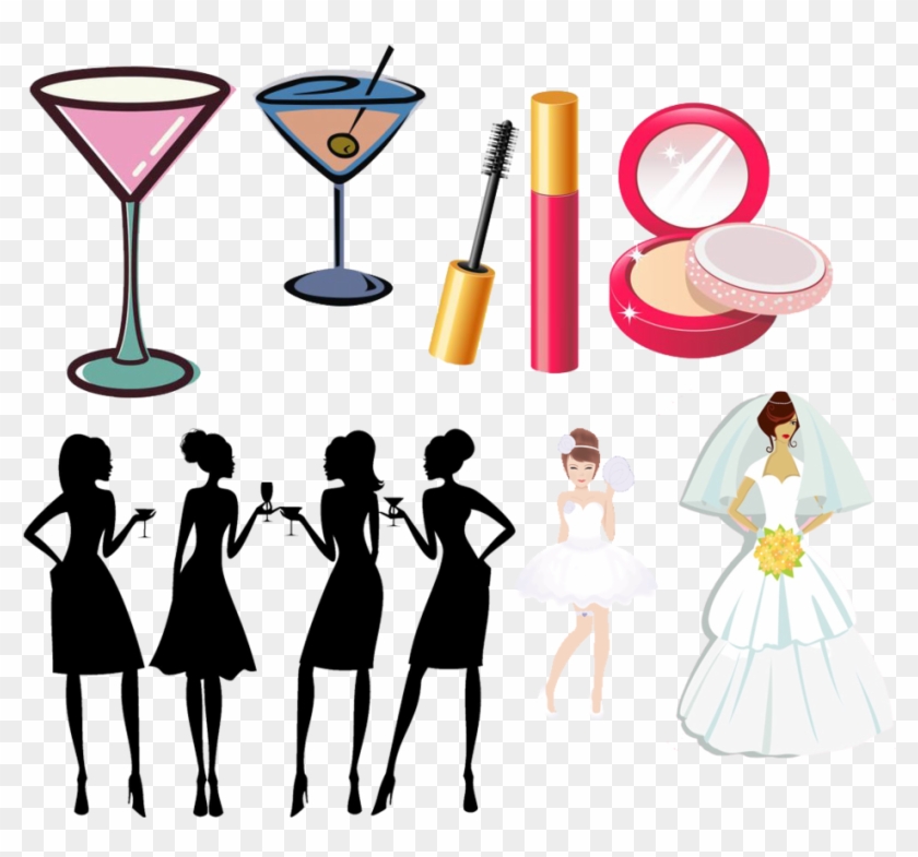 Bachelorette And Wedding Items Clipart By Darkadathea - Ladies Night Out Clipart #57950