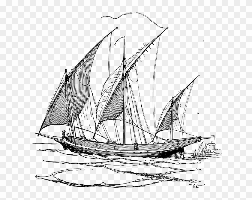 Maritime, Sailing, Ship, Sailing Boat, Ships - Sail Boat Drawing Png #58427