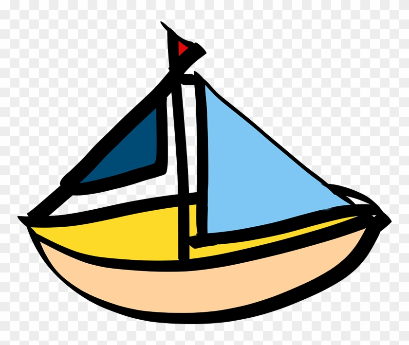Boat, Sailing Boat, Cartoon, Ship, Boot - Clip Art #58430