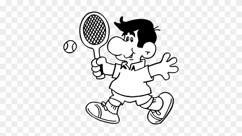 Tennis Player Clipart Black And White - Tennis #58498