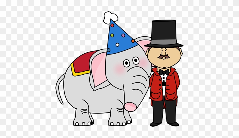 Circus Elephant And Ringmaster - Circus Elephant Clipart #58794