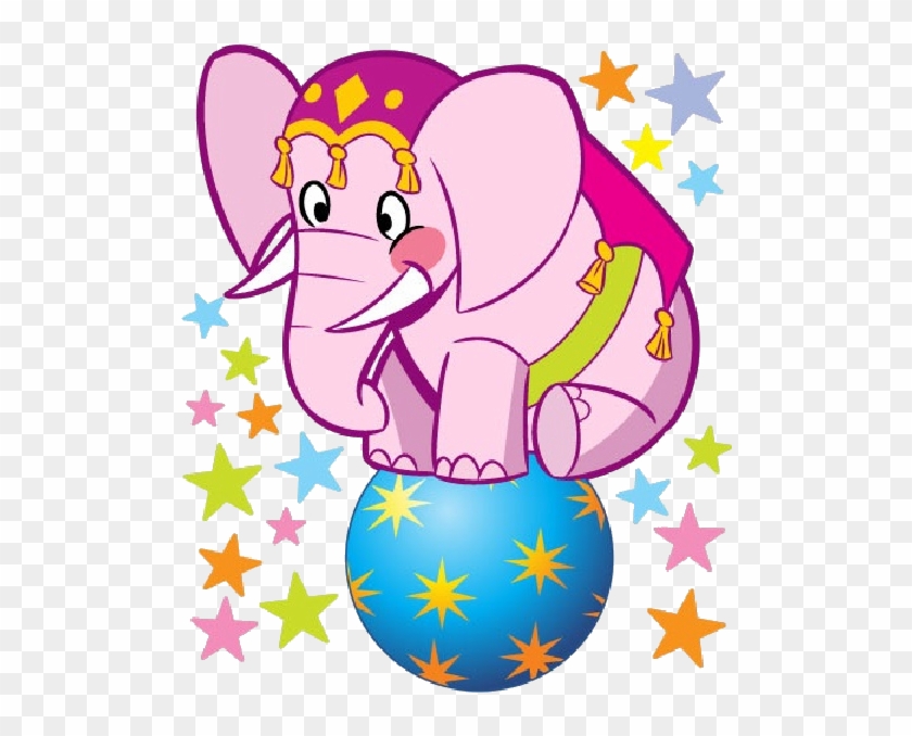 Elephant Cartoon Images - Pink Circus Elephant Clipart #58836