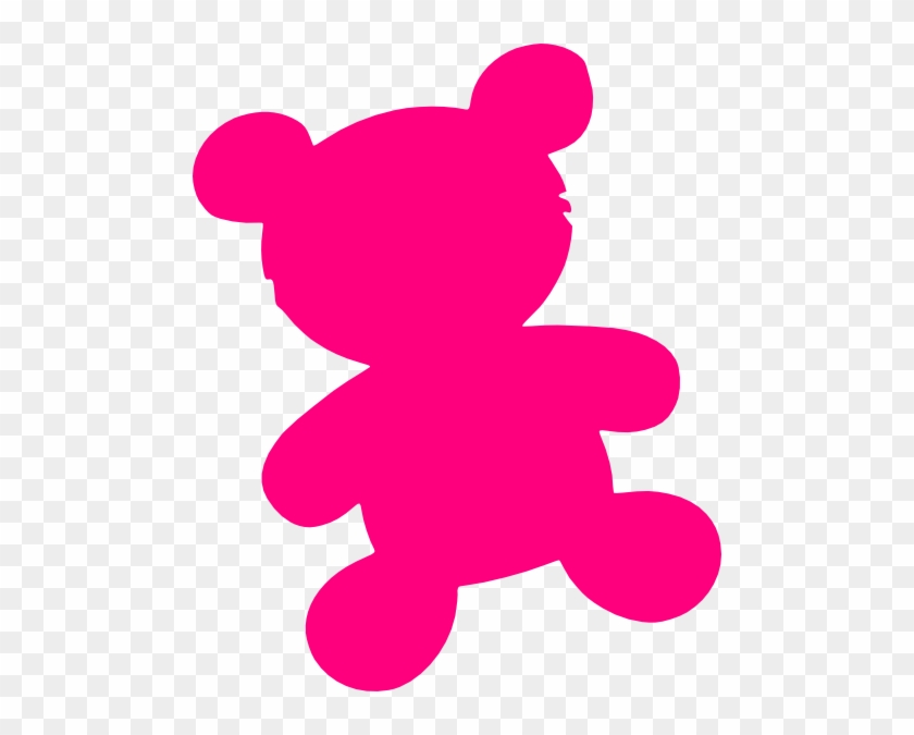 Pink - Teddy - Bear - Clipart - Toy Silhouette #58903