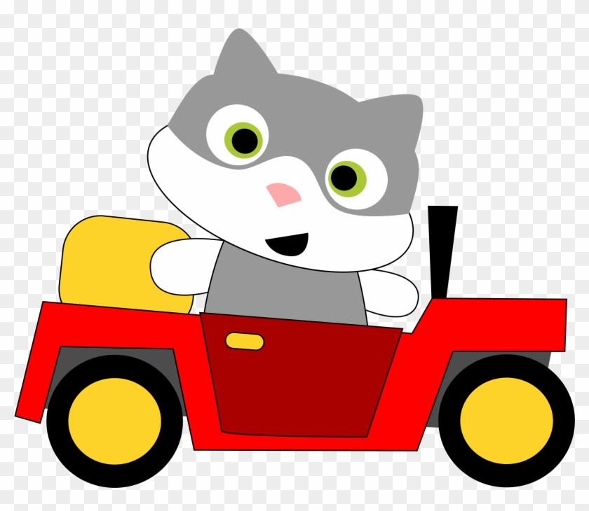 Big Image - Cat In Car Clip Art #58929
