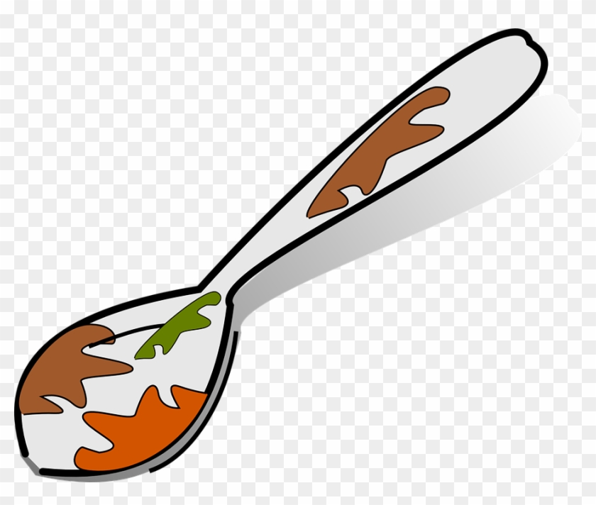 Spoon, Cooking, Kitchen, Dirty, Metal - Dirty Spoon Clipart #58960