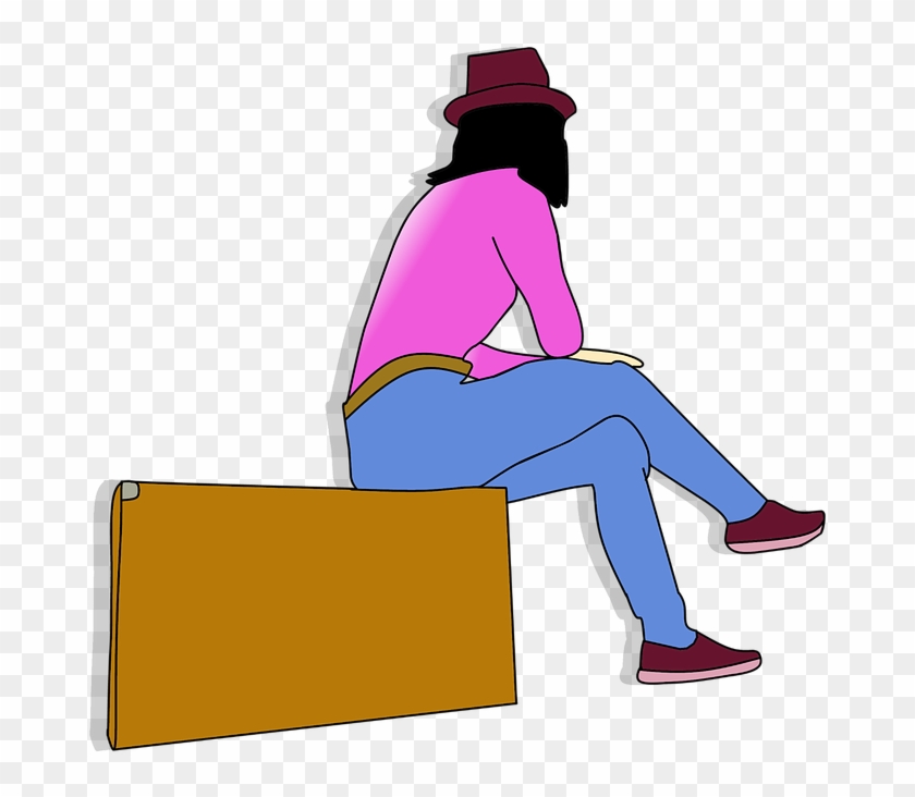 Traveling, Street, Road, Waiting, Woman - Clip Art #58998