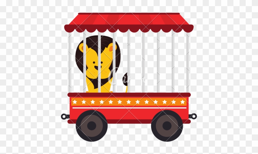 Lion In A Circus Cage Vector Icons By Canva - Vector Graphics #59047