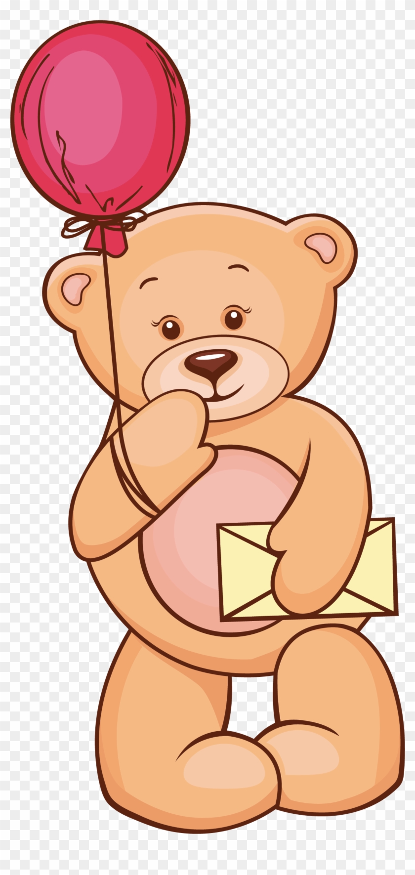 Teddy Bear And Balloon Vector Free #59160